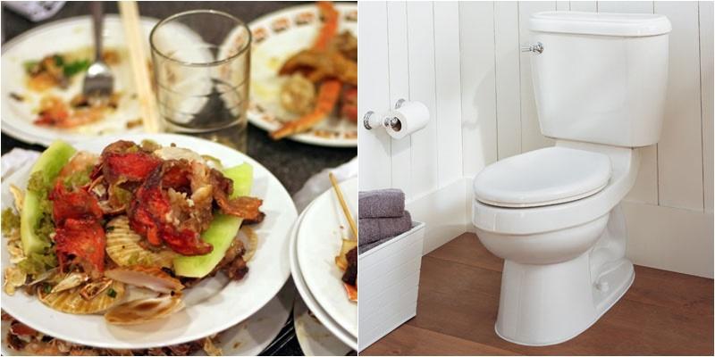 thức ăn g&acirc;y bồn cầu bị nghẹt